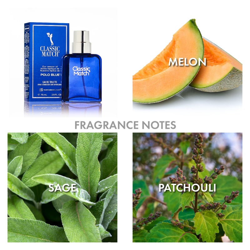 PB ParfumsBelcam Blue Classic Match, Our Version of a Signature Designer Eau de Toilette Spray for Men, 75 mL. - Image 4