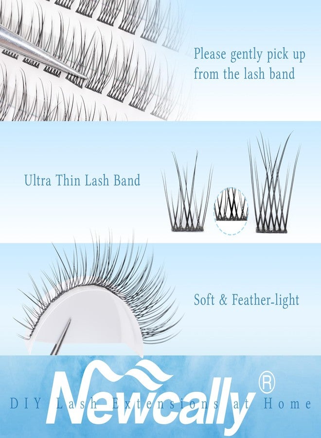 Newcally Natural Lash Clusters DIY Lash Extension Wispy Eyelash Clusters C-curly Cluster Eyelash Extension 10-14MM Individual Lashes Eyelash Extension Faux Mink Lash Clusters by Newcally - Image 3