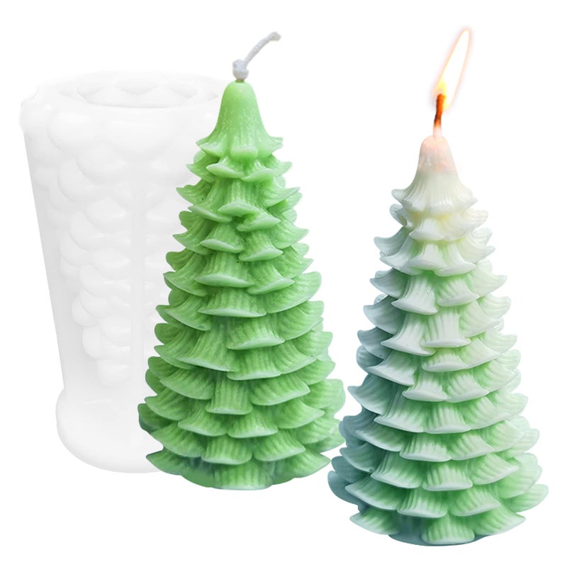 ZAKVOOR 3D Large Christmas Tree Shape Candle Mold Pine Tree Shape Silicone Mold for DIY Candle Making Holiday Crafts Soap Molding Resin Casting - Image 3