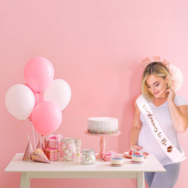 SpecialYou.in Special You Baby shower decoration items | Golden Mommy to be Sash and Headband | Mom to be crown | Maternity Photoshoot props | Baby Shower gifts | Baby shower props | Baby shower kit - 2 pcs - Image 4