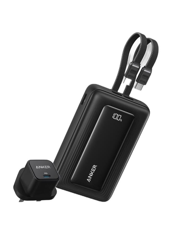 Anker USB C Plug, 20W USB C Charger - Fast Charging PowerPort III Cube Charger, Compatible with iPhone 16/16 Plus/16 Pro/16 Pro Max, 15/14/13/12 Series, Galaxy, iPad (Cable Not Included) & Zolo Power Bank, 10,000mAh 30W Max Fast Portable Charger with Built-in dual USB-C Cables, USB-CAndA, Battery Pack for iPhone 17/16 Series, MacBook, Galaxy (Black)Bundle - Image 1