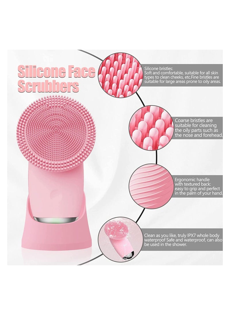 Y&D SYOSI Sonic Facial Cleansing Brush, Soft Silicone Waterproof Face Cleanser Bamboo Charcoal Wireless Charging Travel Size Massager for Makeup Remover, Deep Cleaning, Exfoliating, Anti Aging  - Image 3