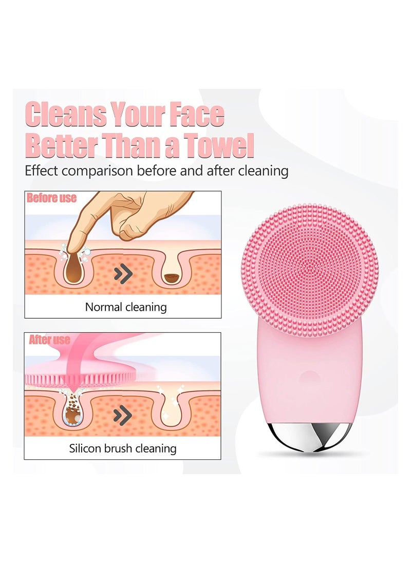 Y&D SYOSI Sonic Facial Cleansing Brush, Soft Silicone Waterproof Face Cleanser Bamboo Charcoal Wireless Charging Travel Size Massager for Makeup Remover, Deep Cleaning, Exfoliating, Anti Aging  - Image 4