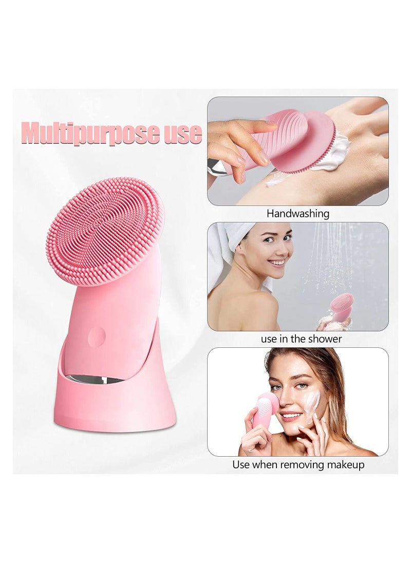 Y&D SYOSI Sonic Facial Cleansing Brush, Soft Silicone Waterproof Face Cleanser Bamboo Charcoal Wireless Charging Travel Size Massager for Makeup Remover, Deep Cleaning, Exfoliating, Anti Aging  - Image 2