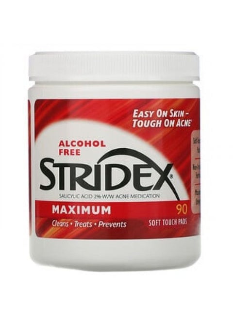 Stridex Single-Step Acne Control Maximum Alcohol Free 90 Soft Touch Pads