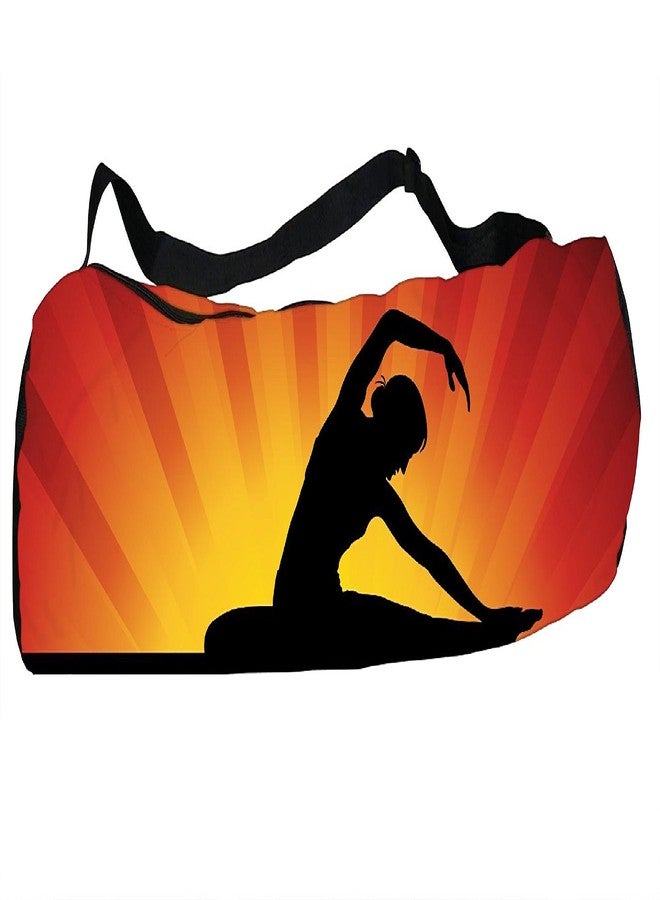Active Elements Latest Poly Canvas Yoga Mat Bag/Cover. Easy Fit up to 4 mm Thick Yoga Mat. Print Design : Women Modern Yoga Graphic Posture - Image 2