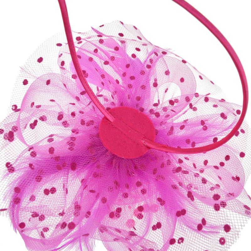 DRESHOW Fascinators Hat Flower Mesh Ribbons Feathers on a Headband and a Clip Tea Party Headwear for Girls and Women - Image 5