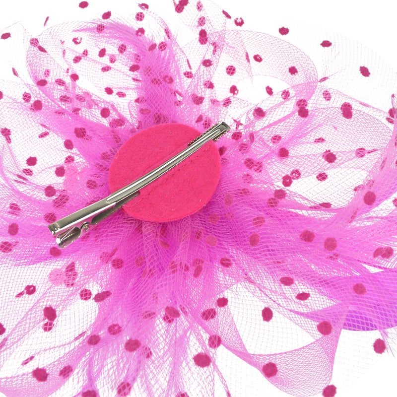 DRESHOW Fascinators Hat Flower Mesh Ribbons Feathers on a Headband and a Clip Tea Party Headwear for Girls and Women - Image 4