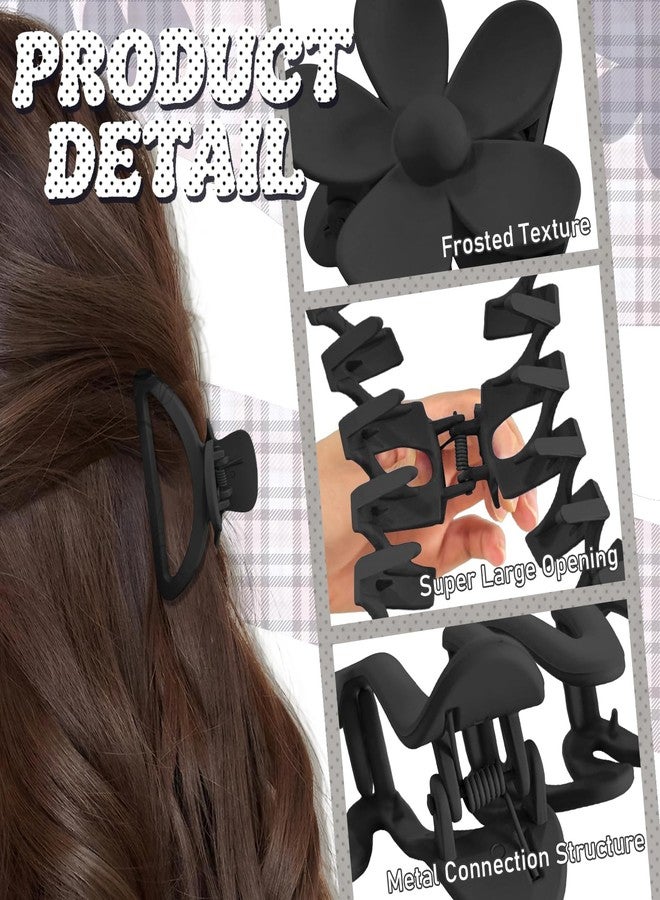 MIUSKATL 12 Pcs Claw Clips, Multi-Shapes Hair Clips for Women Girls, Non-Slip Large Jaw Claw Clips for Thick Thin Curly Hair Accessories (Black) - Image 3