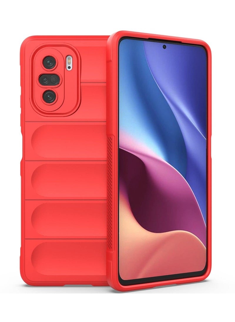 حافظة حماية ممتازة من السيليكون الخلفي متوافقة مع هاتف Xiaomi Poco F3/Redmi K40 Magic Shield حافظة مقاومة للصدمات مع حماية للكاميرا (أزرق)