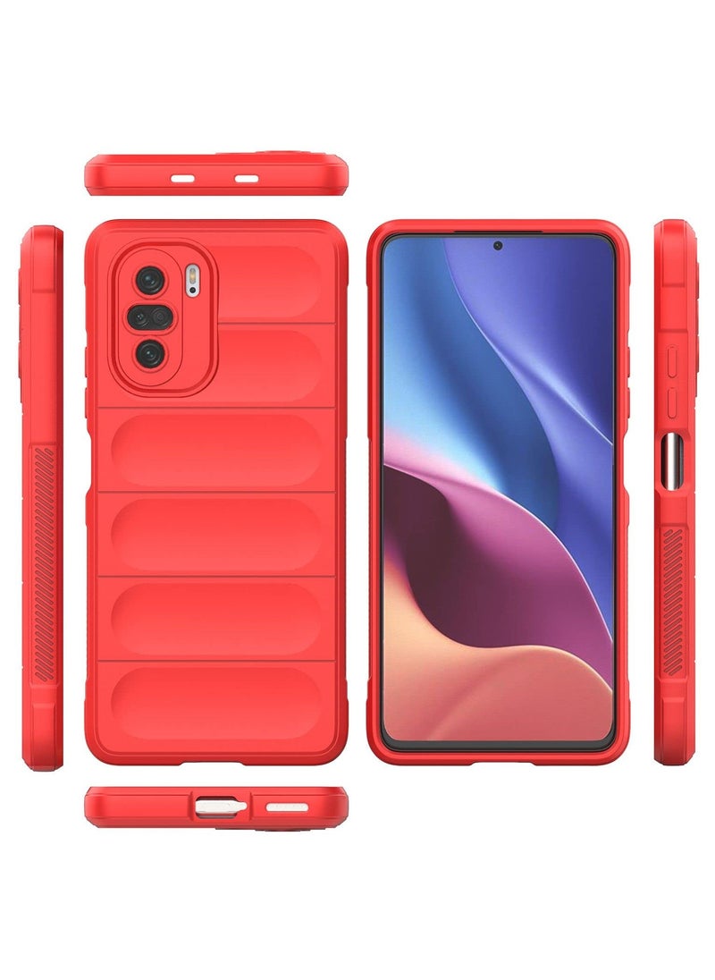 حافظة حماية ممتازة من السيليكون الخلفي متوافقة مع هاتف Xiaomi Poco F3/Redmi K40 Magic Shield حافظة مقاومة للصدمات مع حماية للكاميرا (أزرق)