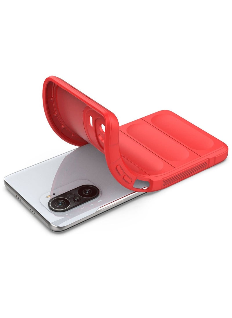 حافظة حماية ممتازة من السيليكون الخلفي متوافقة مع هاتف Xiaomi Poco F3/Redmi K40 Magic Shield حافظة مقاومة للصدمات مع حماية للكاميرا (أزرق)