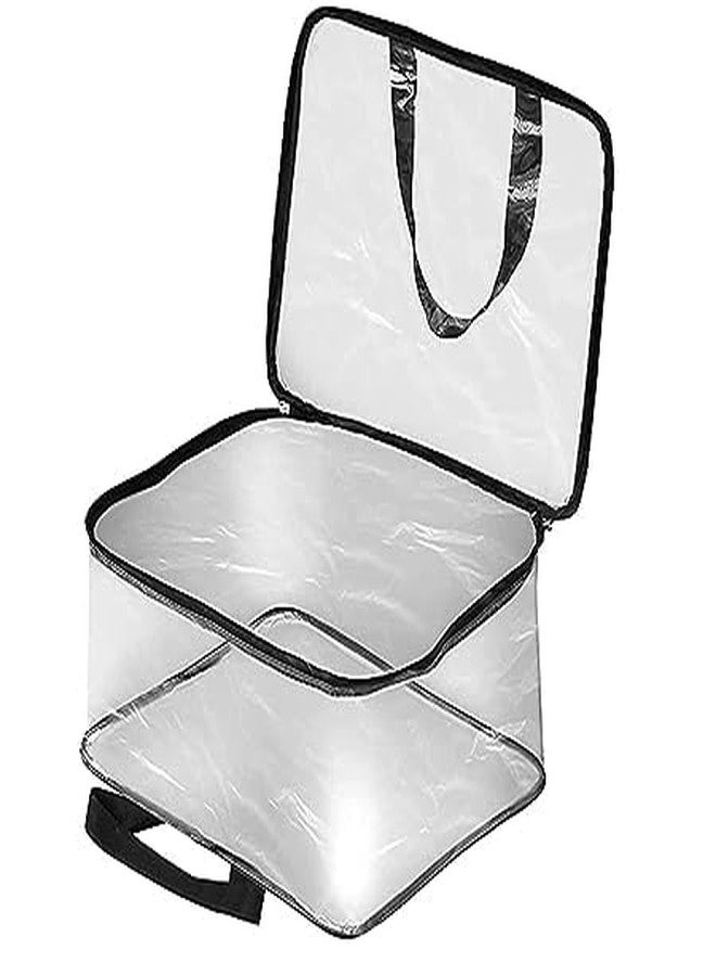 HIMART Multipurpose Transparent Travel Pouch Makeup Toiletry Kit Saree and Clothes Plastic Storage Organizer bag. (pack of -1, Transparent) - Image 1