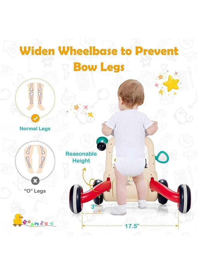 BAYBEE 2 In 1 Baby Activity Walker For Kids Baby Push Walker For Baby With Handle Horn Rotating Pully Mirror Shapes Gears Baby Toy Rattle Bar Activity Kids Walker For Baby Boys Girls 9 To 24 Months  - Image 5