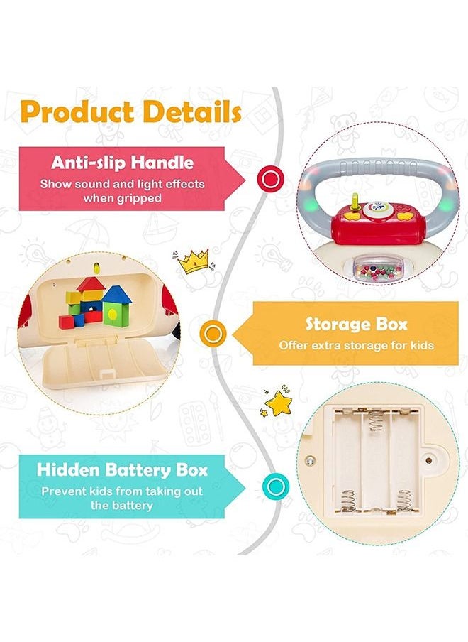 BAYBEE 2 In 1 Baby Activity Walker For Kids Baby Push Walker For Baby With Handle Horn Rotating Pully Mirror Shapes Gears Baby Toy Rattle Bar Activity Kids Walker For Baby Boys Girls 9 To 24 Months  - Image 4