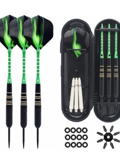 Generic Steel Tip Darts 3 Pack 23 Grams Professional Darts Metal Tip Set with Brass Barrels Aluminum Shafts Extra 3 PVC Dart Shafts 8 Flight Protectors 12 Rubber O-Rings Dart Storage Case  - Image 1
