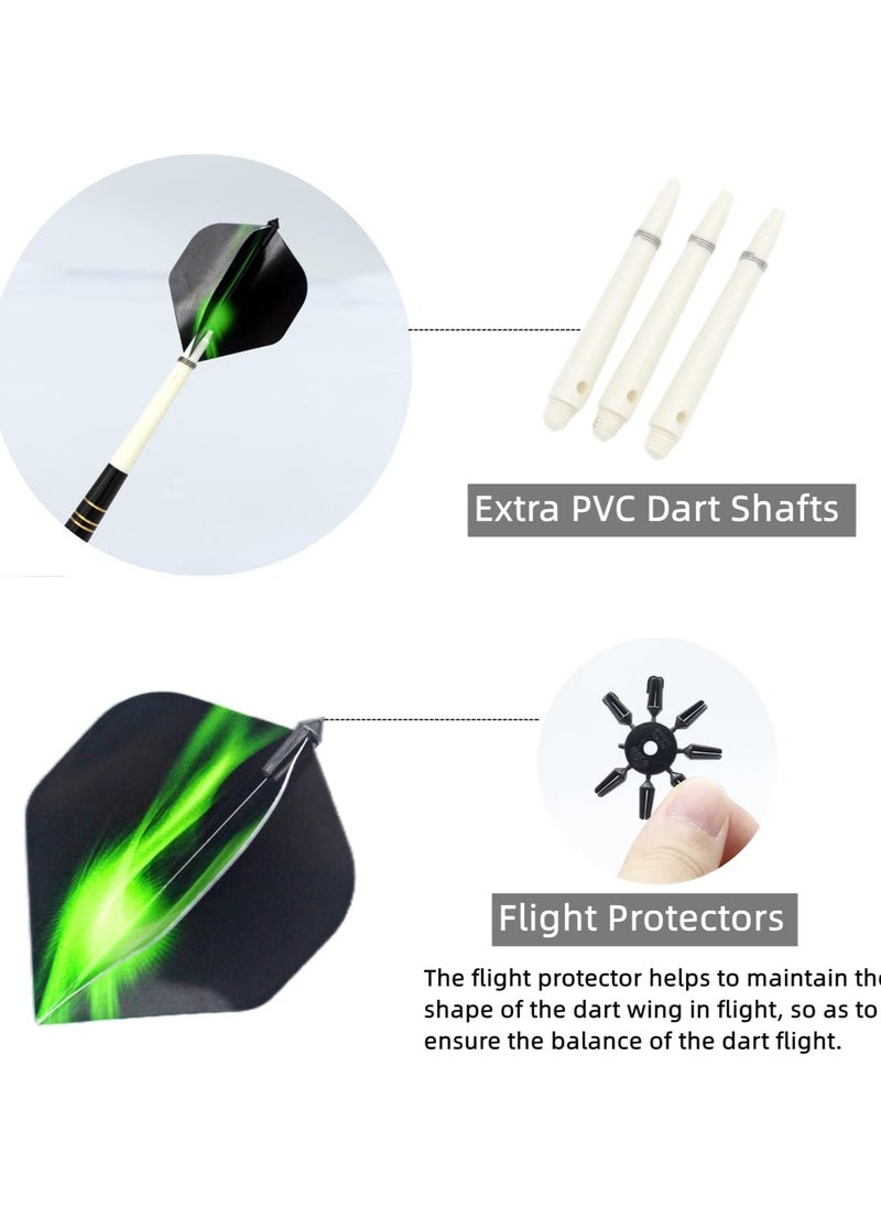 Generic - Steel Tip Darts 3 Pack 23 Grams Professional Darts Metal Tip Set with Brass Barrels Aluminum Shafts Extra 3 PVC Dart Shafts 8 Flight Protectors 12 Rubber O-Rings Dart Storage Case - Image 1