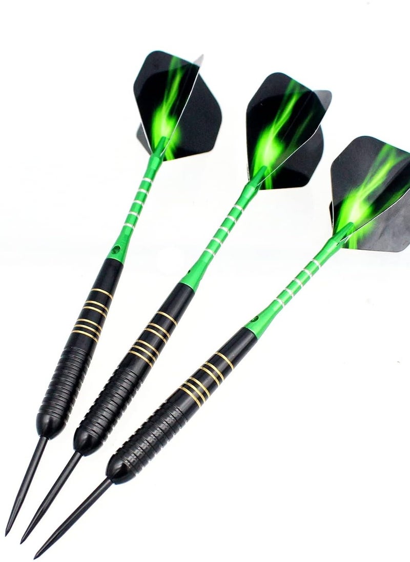 Generic - Steel Tip Darts 3 Pack 23 Grams Professional Darts Metal Tip Set with Brass Barrels Aluminum Shafts Extra 3 PVC Dart Shafts 8 Flight Protectors 12 Rubber O-Rings Dart Storage Case - Image 1