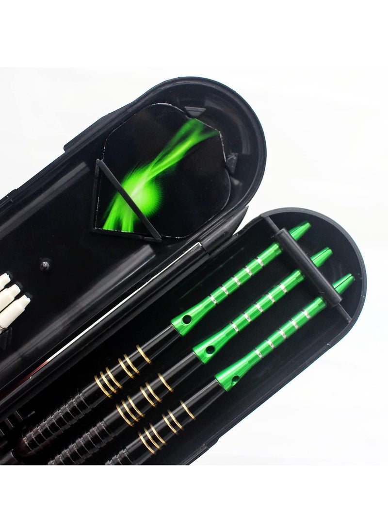 Generic - Steel Tip Darts 3 Pack 23 Grams Professional Darts Metal Tip Set with Brass Barrels Aluminum Shafts Extra 3 PVC Dart Shafts 8 Flight Protectors 12 Rubber O-Rings Dart Storage Case - Image 1