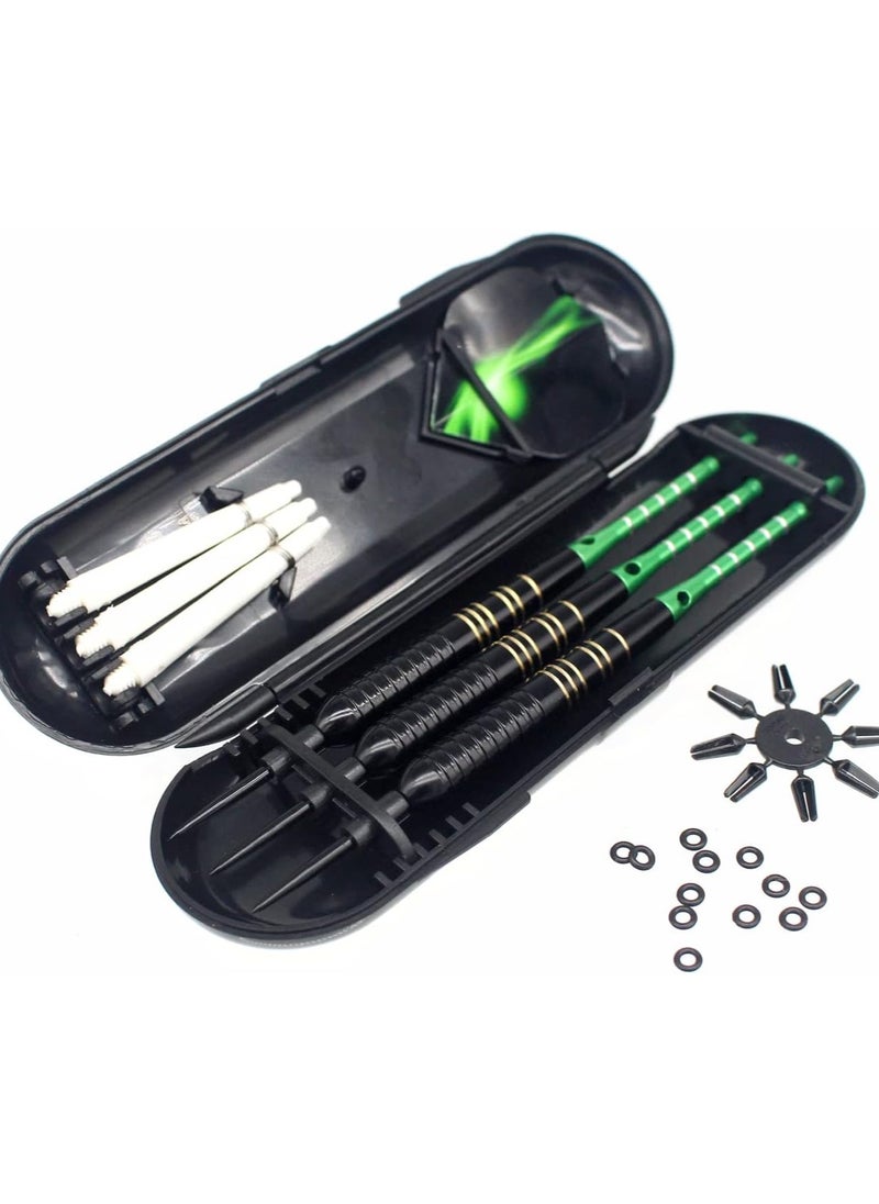 Generic - Steel Tip Darts 3 Pack 23 Grams Professional Darts Metal Tip Set with Brass Barrels Aluminum Shafts Extra 3 PVC Dart Shafts 8 Flight Protectors 12 Rubber O-Rings Dart Storage Case - Image 1