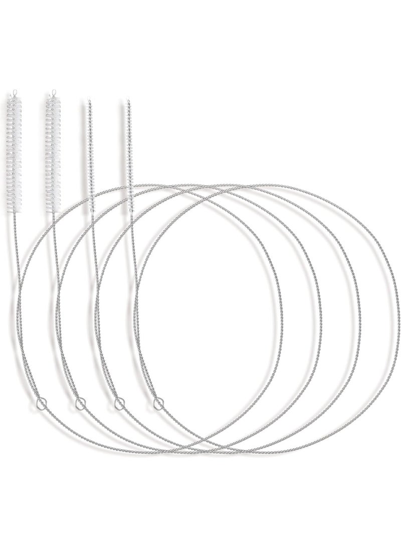 SYOSI Pipe Cleaners, 4 Pack Extra Long Nylon Bristle Cleaning Brushes for Straws Tubes Pipes Hoses Bottles and Refrigerator Drains, Flexible Durable Brush Set for Kitchen Home Bar and Travel Use - Image 1