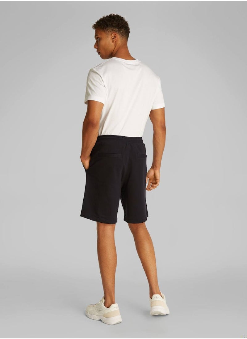 Calvin Klein Jeans Men's Graphic Sweatshorts - Cotton, Black  - Image 4