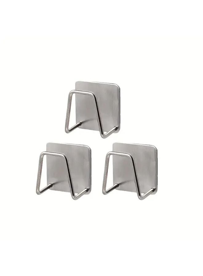 3 قطع حامل إسفنج الفولاذ المقاوم للصدأ حامل سلة تصريف الحائط حامل الصابون - Image 1