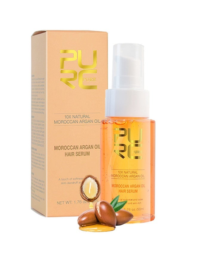 PURC Moroccan Argan Oil Hair Serum,Hair Serum Smoothing Soften Repair Frizz Damaged Hair Anti-Dandruff Scalp Treatment Products Hair Care 50ml - Image 1