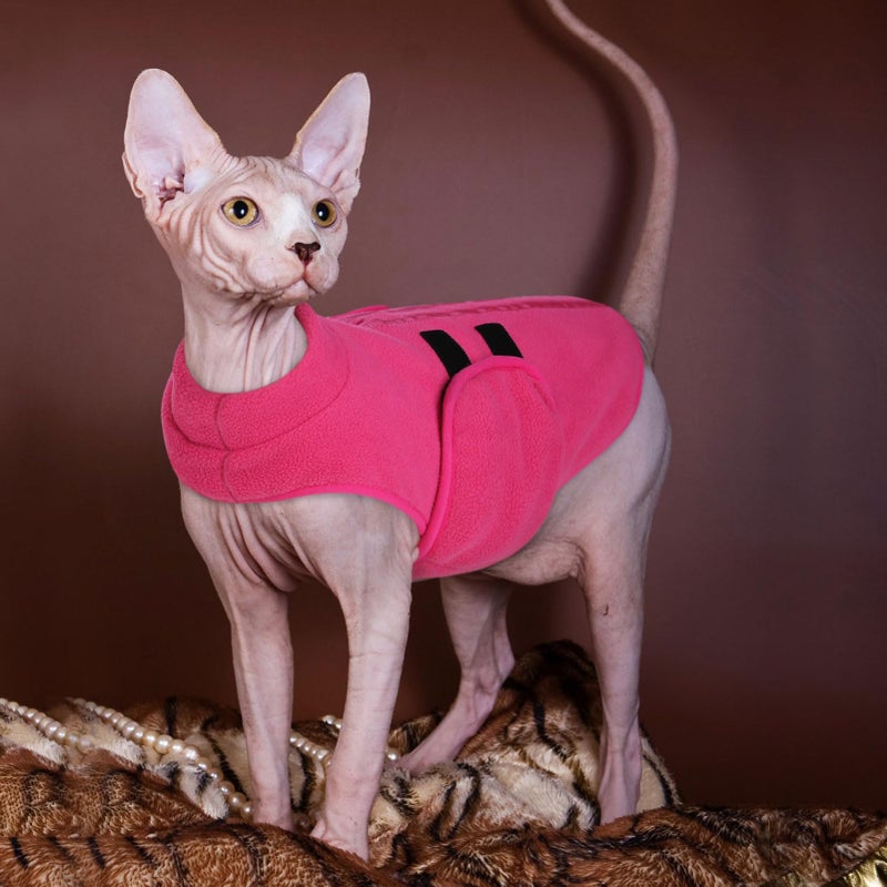 Queenmore Large Dog Sweater, Soft Fleece Vest Pullover Dog Jacket with Leash Hole, Warm Winter Dog Clothes Cold Weather Doggy Dachshund Sweaters for Large Dogs Cats Boy or Girl (Pink, L) - Image 5