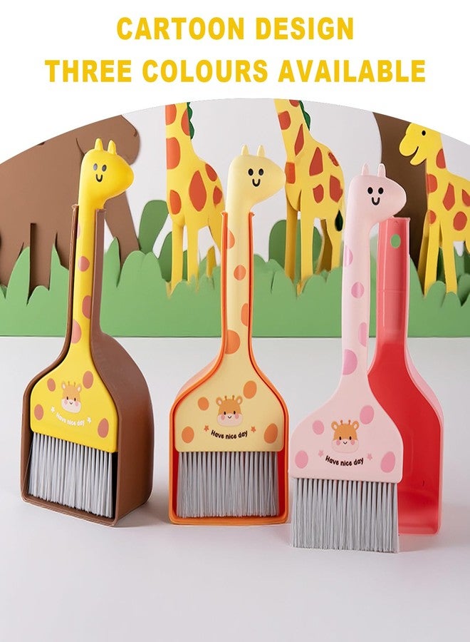 BSMstone Small Broom with Dustpan Combo Set Cartoon Mini Broom and Dustpan Set Cute Cleaning Kit for Home Office Floor Counter Pet Nest (Orange) - Image 5