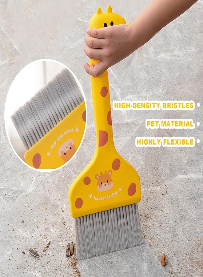 BSMstone Small Broom with Dustpan Combo Set Cartoon Mini Broom and Dustpan Set Cute Cleaning Kit for Home Office Floor Counter Pet Nest (Orange) - Image 4