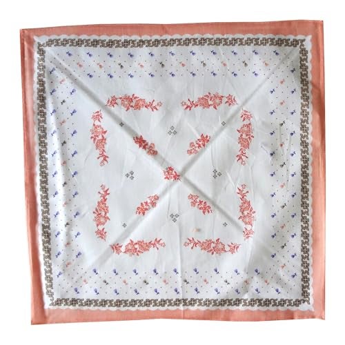 DIKHAWA 100% Cotton Women's Big Size Soft Cotton Floral Handkerchiefs/Hankies for Girls (36CM X 36CM_Pack of 12) - Image 3