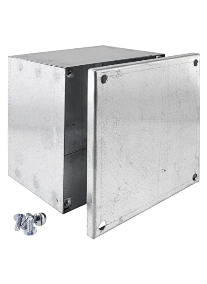 Royal Apex Metal Adaptable Plain Galvanished Electronic Project Junction Enclosure Box for Commercial, Industrial Use Etc (250X250X100MM) 
