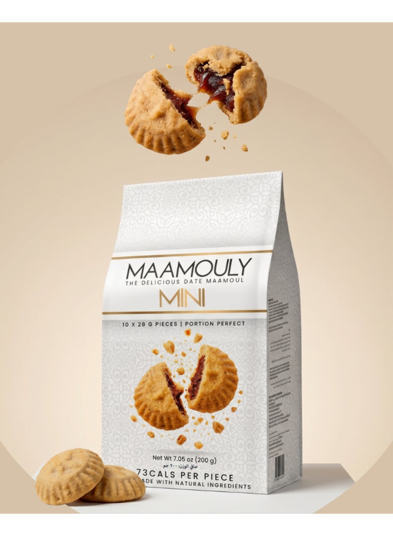 Maamouly - Dates Maamoul | Box of 10 Mini | Zero Processed sugar - 100% Natural- 200 Gram - Image 1
