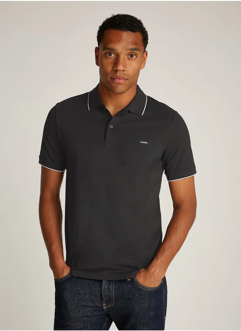CALVIN KLEIN Slim Stretch Cotton Pique Polo