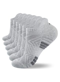 SYOSI 6 Pairs Running Socks Cushioned Trainer Socks Sports Socks Mens Socks Cotton Ankle Socks for Men Women Ladies Low Cut Anti-Blister Breathable Athletic Socks Walking Socks  - Image 1