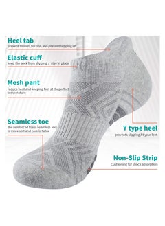 SYOSI 6 Pairs Running Socks Cushioned Trainer Socks Sports Socks Mens Socks Cotton Ankle Socks for Men Women Ladies Low Cut Anti-Blister Breathable Athletic Socks Walking Socks  - Image 3