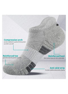 SYOSI 6 Pairs Running Socks Cushioned Trainer Socks Sports Socks Mens Socks Cotton Ankle Socks for Men Women Ladies Low Cut Anti-Blister Breathable Athletic Socks Walking Socks  - Image 4