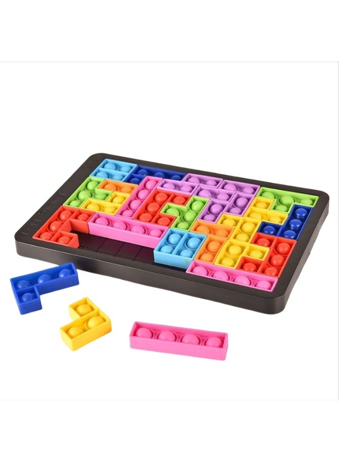 Silicone Puzzle Building Blocks Game Board Educational Fun Toy, for Kids Interactive Learning Activity, Durable Safe Puzzles, for Creative Play and Development - Image 1