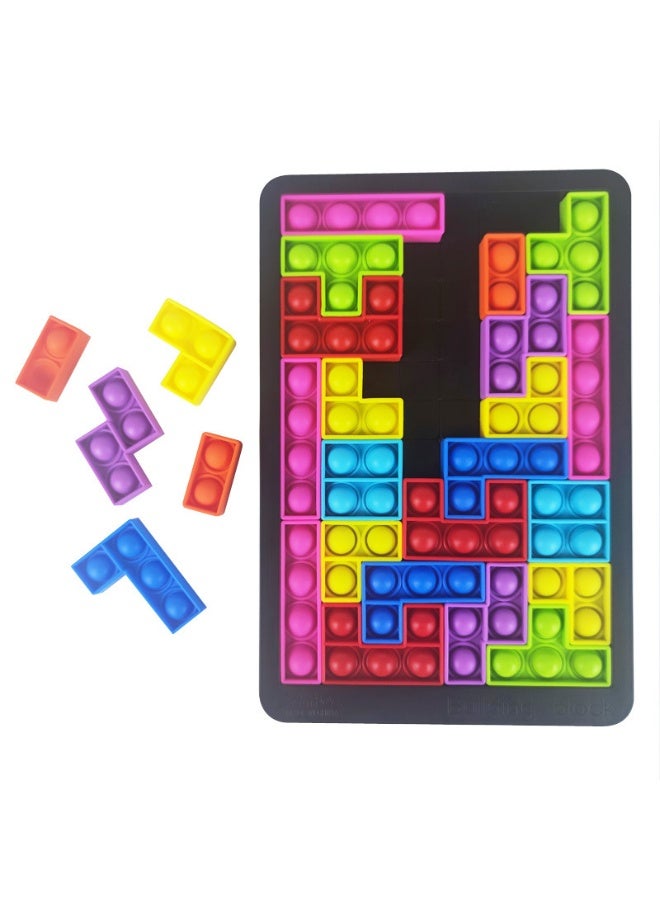 Silicone Puzzle Building Blocks Game Board Educational Fun Toy, for Kids Interactive Learning Activity, Durable Safe Puzzles, for Creative Play and Development - Image 2