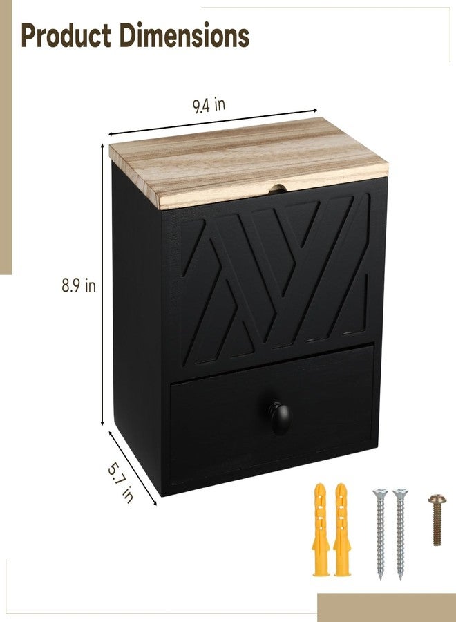 NIMBLOOM Feminine Product Organizer with Drawer, Wooden Tampon Holder for Bathroom with Flip Lid, Multi Compartment Storage Box for Pads Cotton Swabs Toiletries, 9.4 x 5.7 x 8.9 in - Image 5