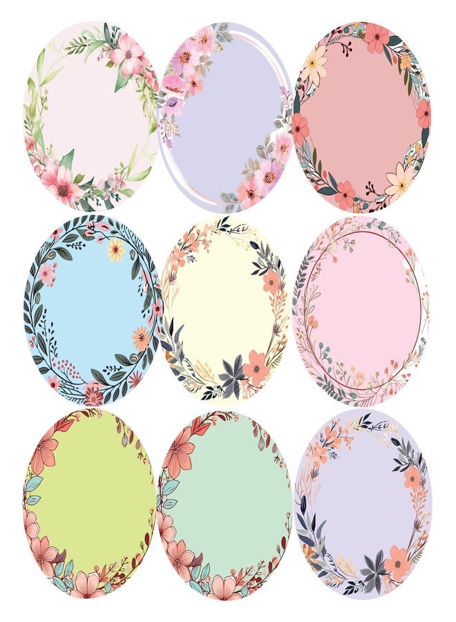 SLGIFT Floral Vinyl Stickers for Scrapbooking & Crafts | 54 Pcs Round Self-Adhesive Decorative Stickers | Waterproof Aesthetic Stickers for Journal, Planner, Gift Wrapping & DIY, DF01 - Image 2