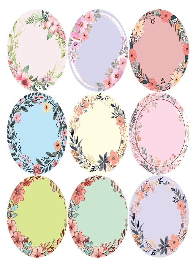 SLGIFT Floral Vinyl Stickers for Scrapbooking & Crafts | 54 Pcs Round Self-Adhesive Decorative Stickers | Waterproof Aesthetic Stickers for Journal, Planner, Gift Wrapping & DIY, DF01 - Image 3