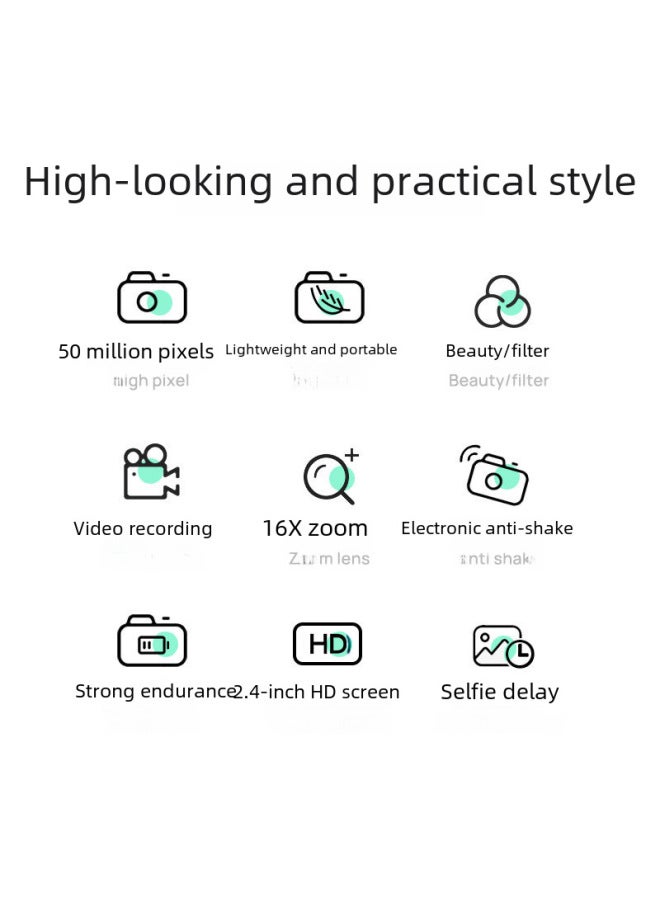 Hd 4k Pixel Hd Digital Camera Student Entry Mini Card Machine Home Shooting Camera - Image 2
