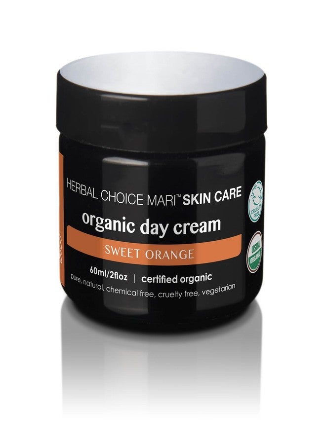 Nature's Brands Organic Day Cream (Sweet Orange) by Herbal Choice Mari; 2 Fl Oz Jar; Moisturizer for All Skin Types