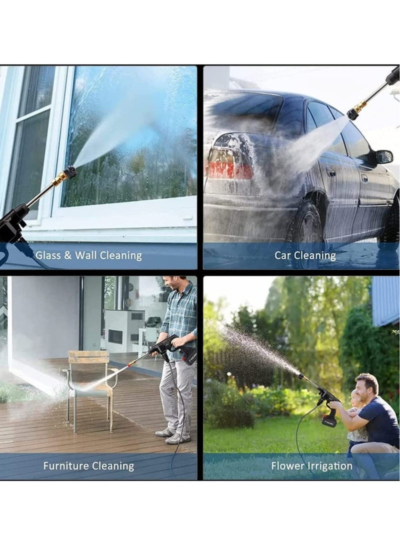 ELTRAZONE Cordless 48V Electric High Pressure Car Washer Manual Rechargeable Car Washing Machine with Adjustable 3-in-1 Nozzle and Hose Pipe for Washing Cars Watering Flowers Cleaning Floors - Image 4