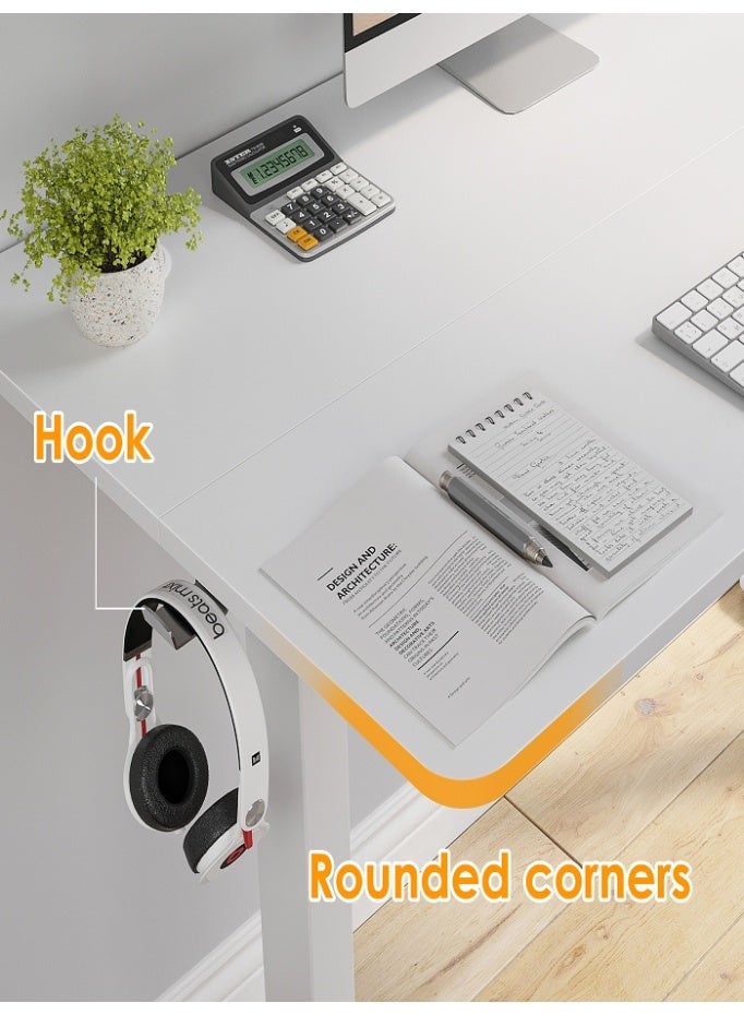 ليفي مكتب كهربائي قائم بارتفاع قابل للتعديل، طاولة مكتبية للجلوس والوقوف مع تحكم بالذاكرة، مكتب كمبيوتر مريح للمنزل والمكتب، 120×60 سم (أبيض) - Image 5