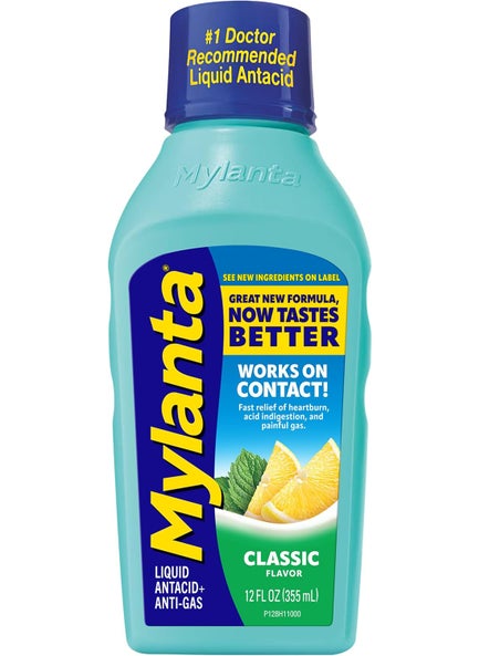 Mylanta Mylanta Heartburn and Gas Relief, Liquid Antacid, Classic Flavor, 12 Fluid Ounce 
