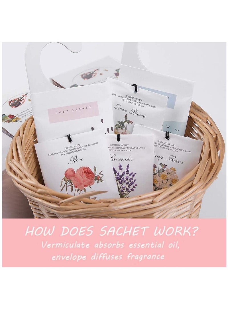 SYOSI Gardenia Sachet 1Box 12Pcs Scented Sachets Air Freshener for Drawer and Closet Long Lasting Sachets Bags Drawer deodorizers Fresh Scents Home Fragrance Sachet for Lover Home Car Fragrance Product  - Image 2