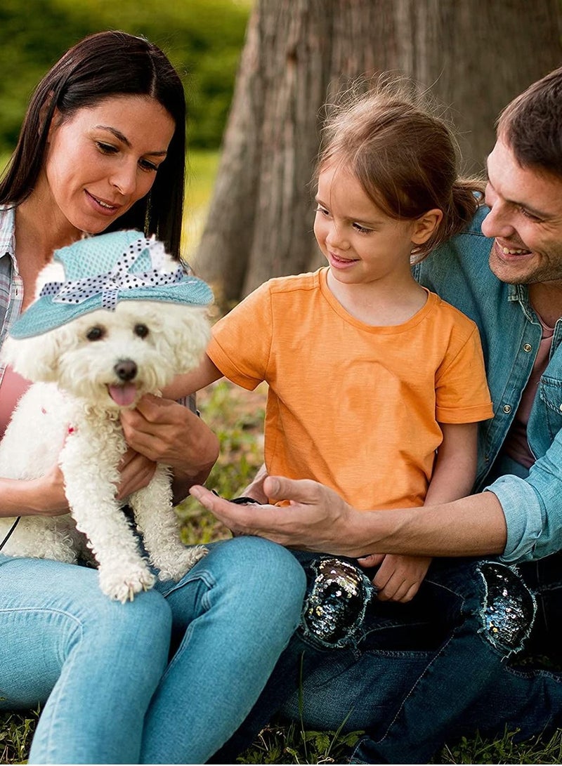 Excefore Dog Princess Hat Round Brim Pet Baseball Hat Dog Mesh Porous Cap with Ear Holes Pet Outdoor Sun Protection Sunbonnet Dog Hat for Small Medium and Large Dogs 4PCS - Image 5